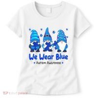 We Wear Blue Autism Awareness Gnome Women's T-Shirt thumb 0