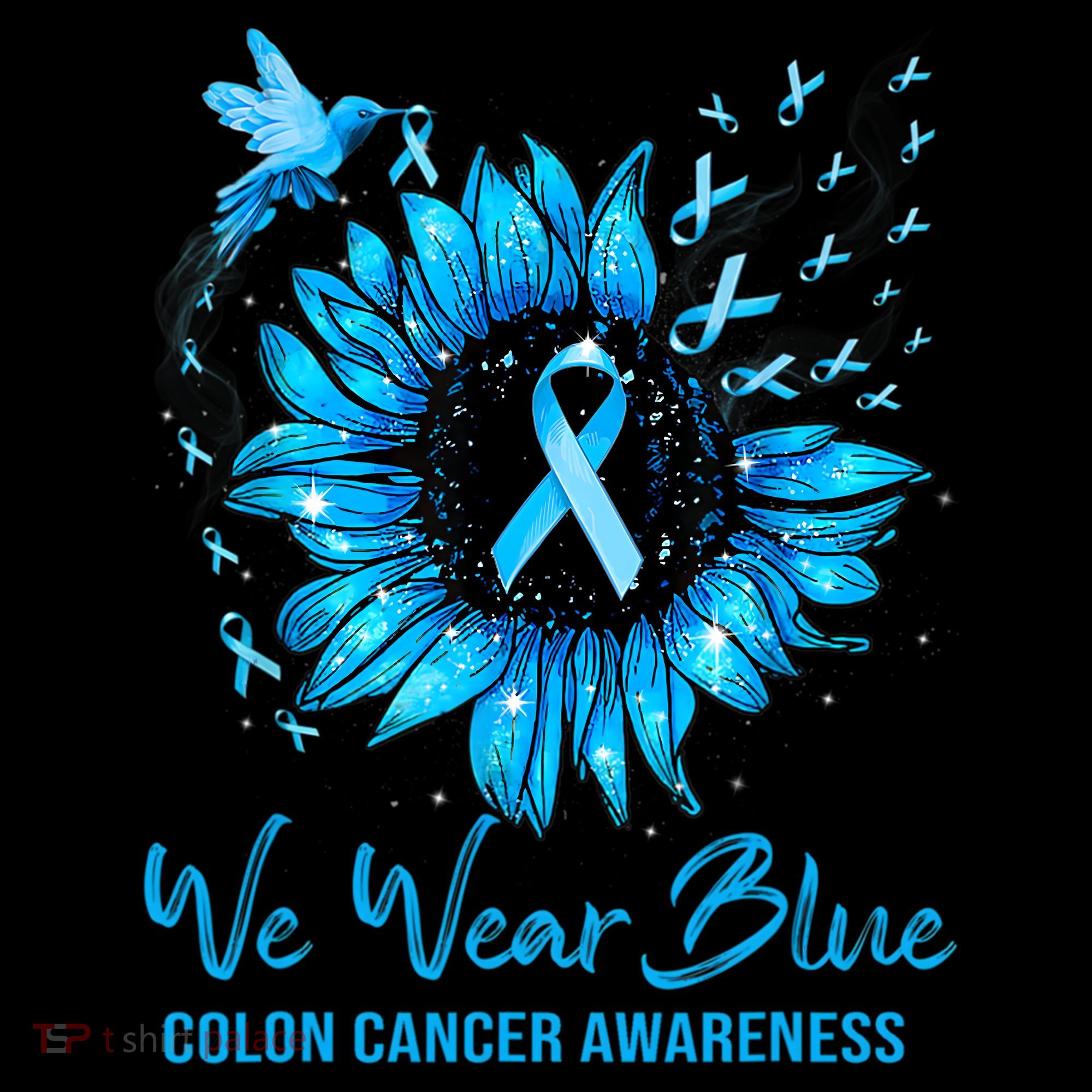 We Wear Blue Colon Cancer Awareness Ribbon Sunflower Gift Coffee Mug