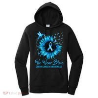 We Wear Blue Colon Cancer Awareness Ribbon Sunflower Gift Women's Hoodie thumb 0