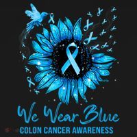 We Wear Blue Colon Cancer Awareness Ribbon Sunflower Gift Women's Hoodie thumb 2