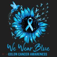 We Wear Blue Colon Cancer Awareness Ribbon Sunflower Gift Hat thumb 2