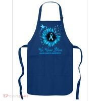 We Wear Blue Colon Cancer Awareness Ribbon Sunflower Gift Apron thumb 0