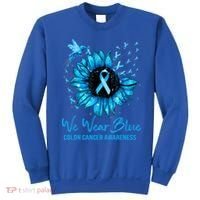 We Wear Blue Colon Cancer Awareness Ribbon Sunflower Gift Sweatshirt thumb 0