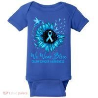 We Wear Blue Colon Cancer Awareness Ribbon Sunflower Gift Baby Bodysuit thumb 0