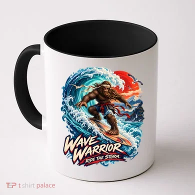 WAVE WARRIOR – Bigfoot Samurai Surfing Coffee Mug