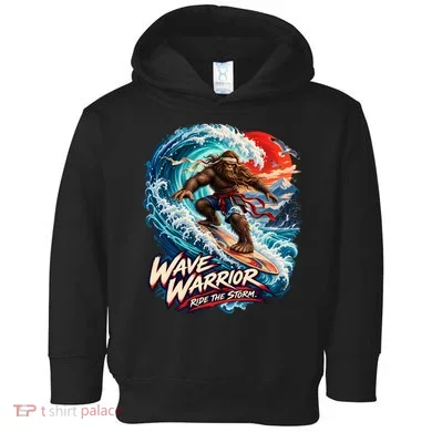 WAVE WARRIOR – Bigfoot Samurai Surfing Toddler Hoodie