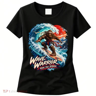WAVE WARRIOR – Bigfoot Samurai Surfing Women's T-Shirt