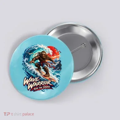 WAVE WARRIOR – Bigfoot Samurai Surfing Button