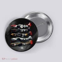 Ww2 Warplanes B 17 P51 Mustang F4u Corsair P40 Warhawk Button thumb 0