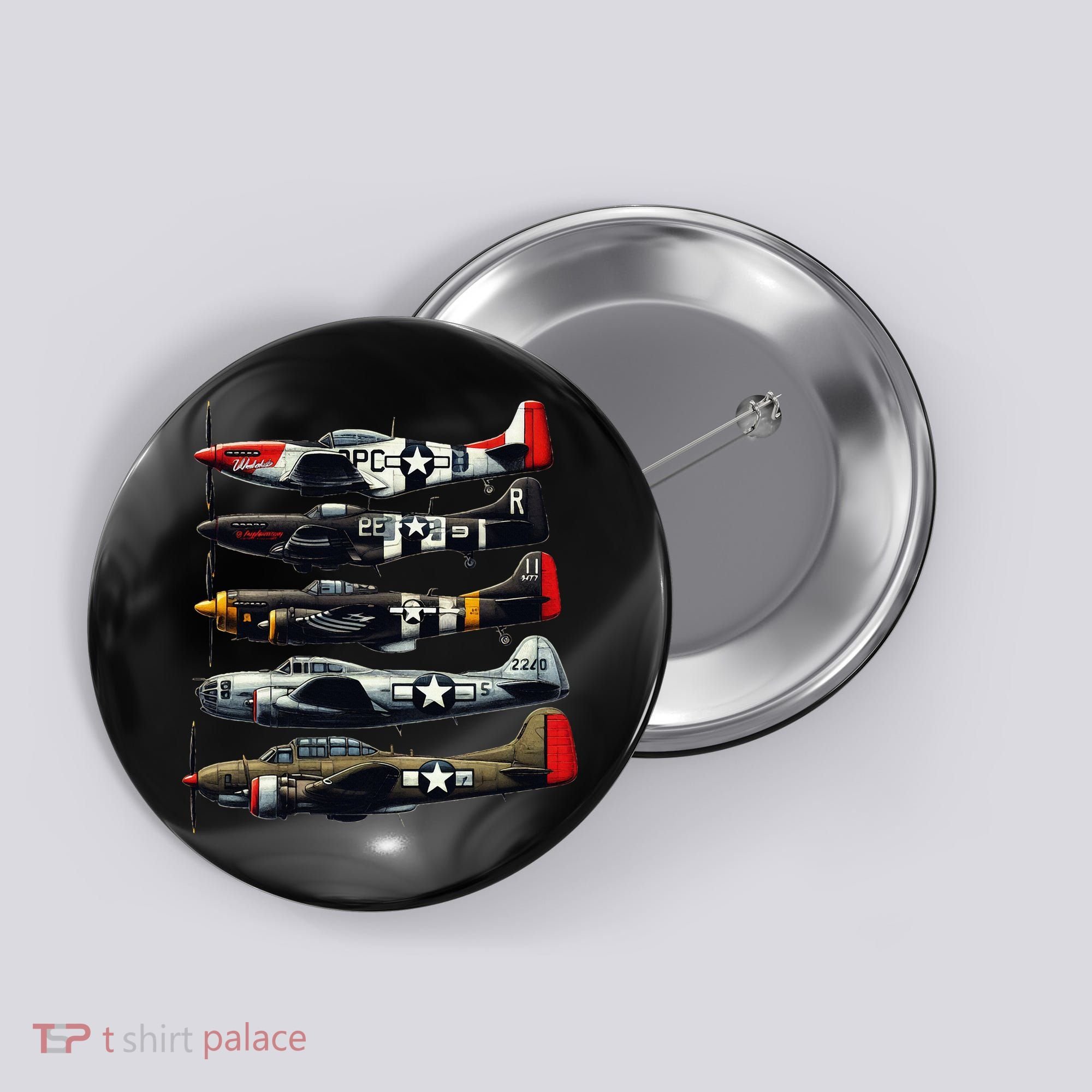 Ww2 Warplanes B 17 P51 Mustang F4u Corsair P40 Warhawk Button