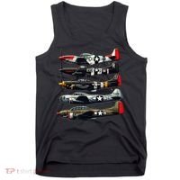 Ww2 Warplanes B 17 P51 Mustang F4u Corsair P40 Warhawk Tank Top thumb 0