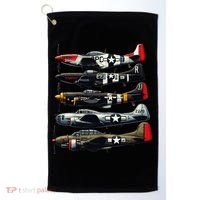 Ww2 Warplanes B 17 P51 Mustang F4u Corsair P40 Warhawk Golf Towel thumb 0