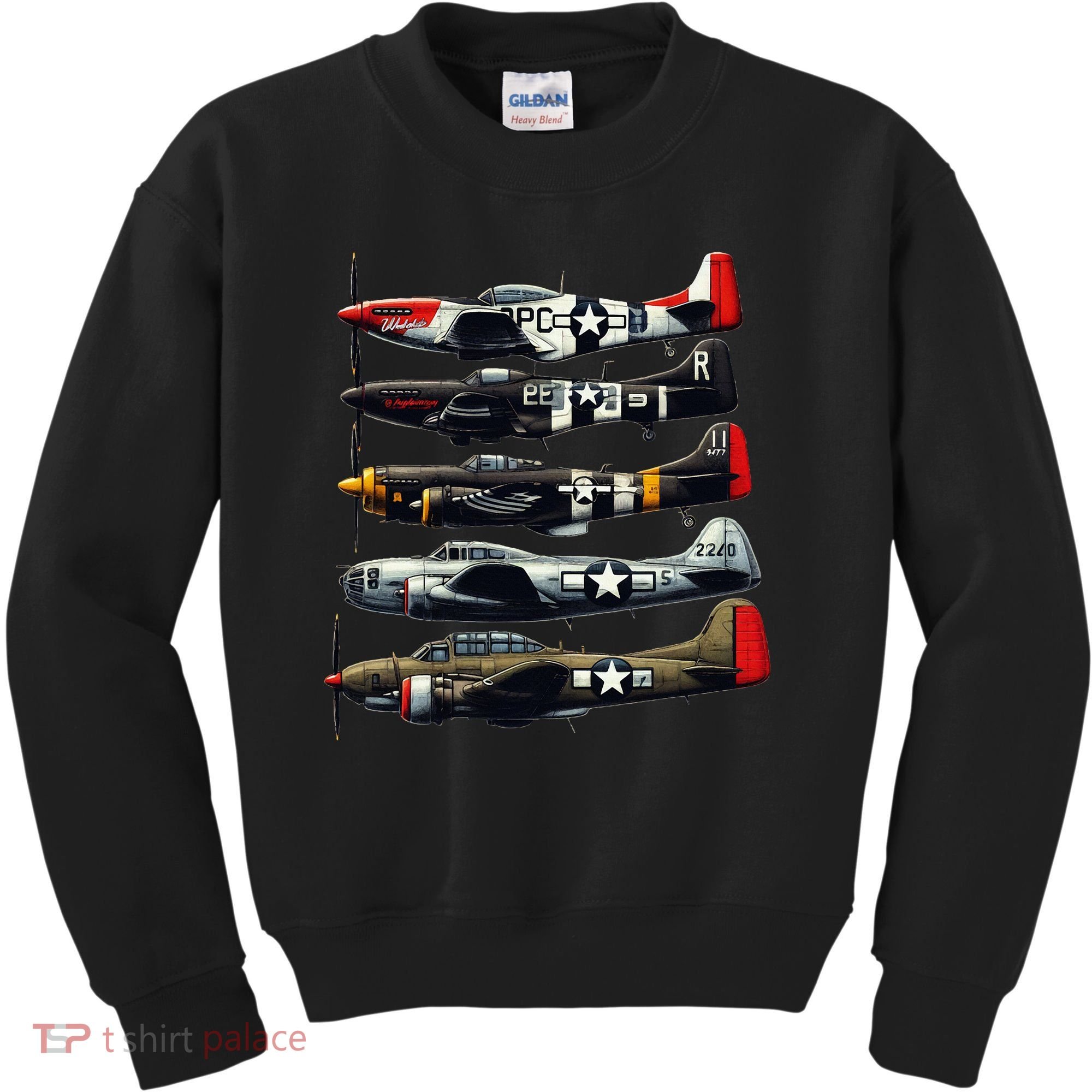 Ww2 Warplanes B 17 P51 Mustang F4u Corsair P40 Warhawk Kids Sweatshirt