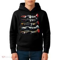 Ww2 Warplanes B 17 P51 Mustang F4u Corsair P40 Warhawk Kids Hoodie thumb 4