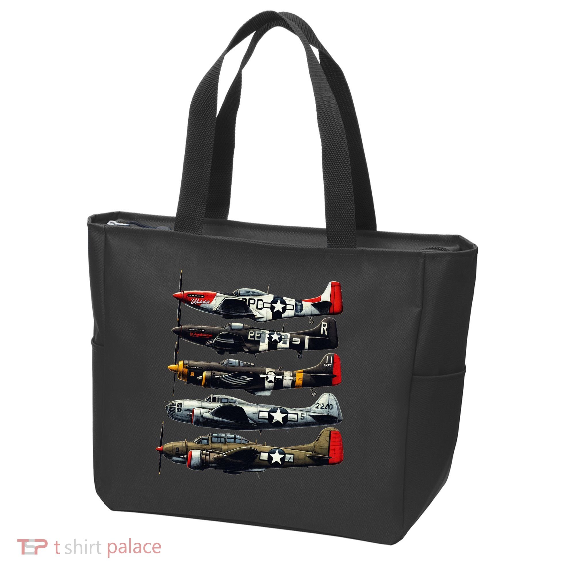 Ww2 Warplanes B 17 P51 Mustang F4u Corsair P40 Warhawk Tote Bag