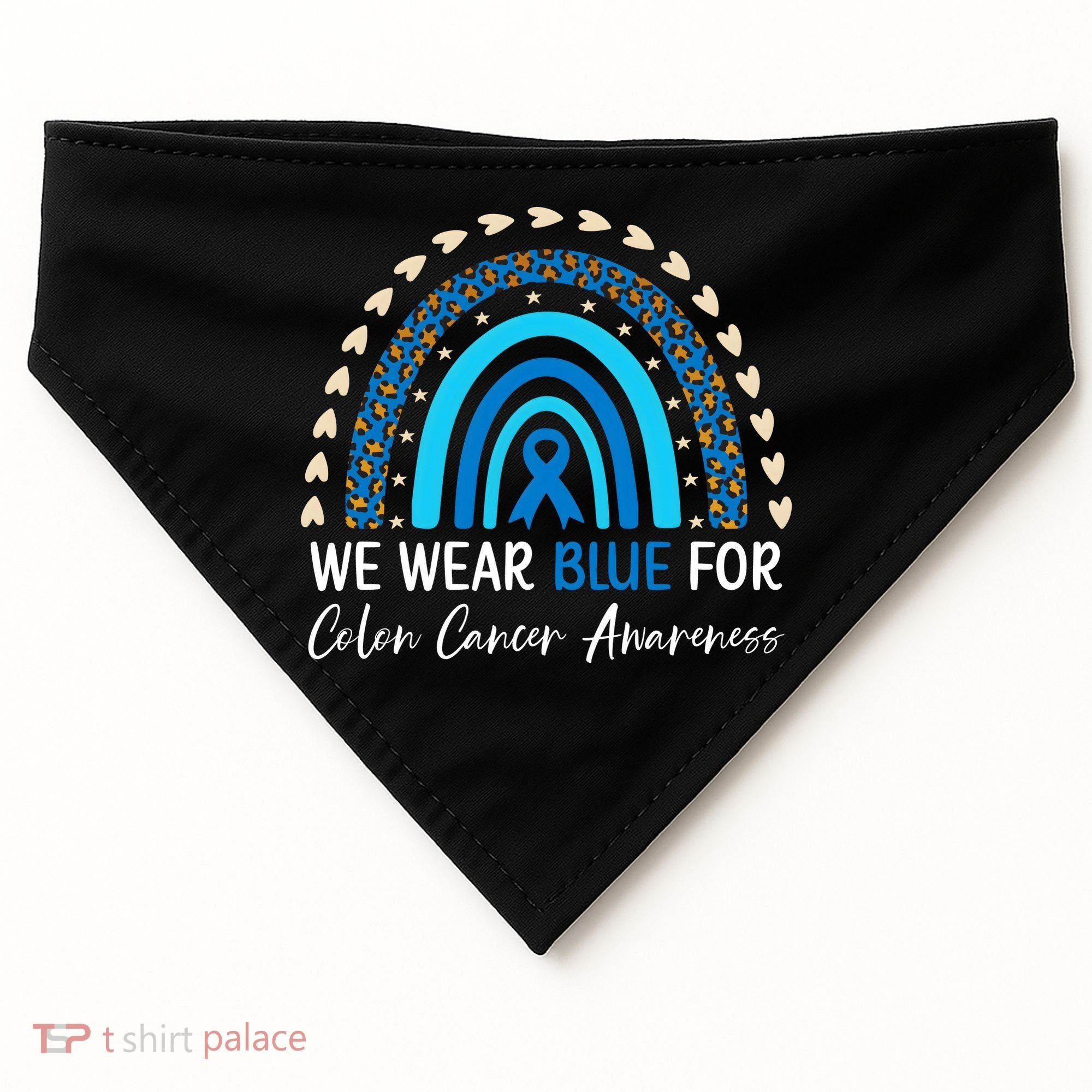We Wear Blue For Colon Cancer Awareness USA-Made Doggie Bandana