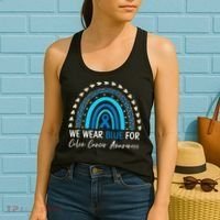 We Wear Blue For Colon Cancer Awareness Women's Tank Top thumb 2
