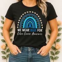 We Wear Blue For Colon Cancer Awareness Women's T-Shirt thumb 2