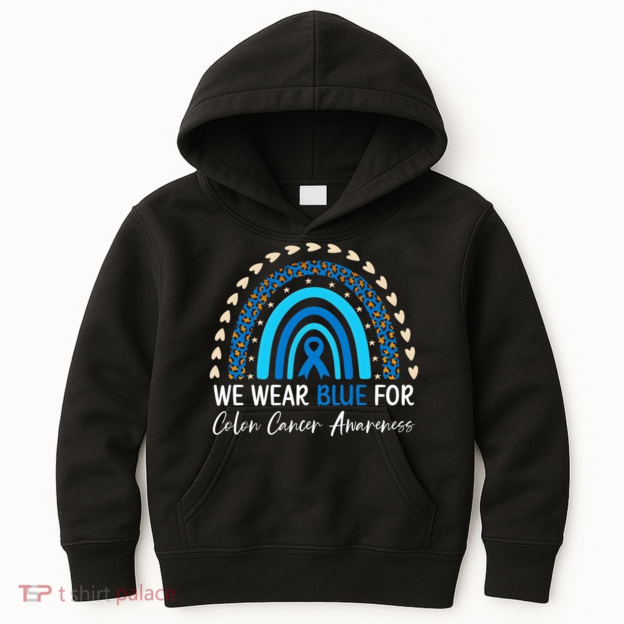 We Wear Blue For Colon Cancer Awareness Kids Hoodie