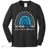 We Wear Blue For Colon Cancer Awareness Kids Long Sleeve Shirt thumb 0