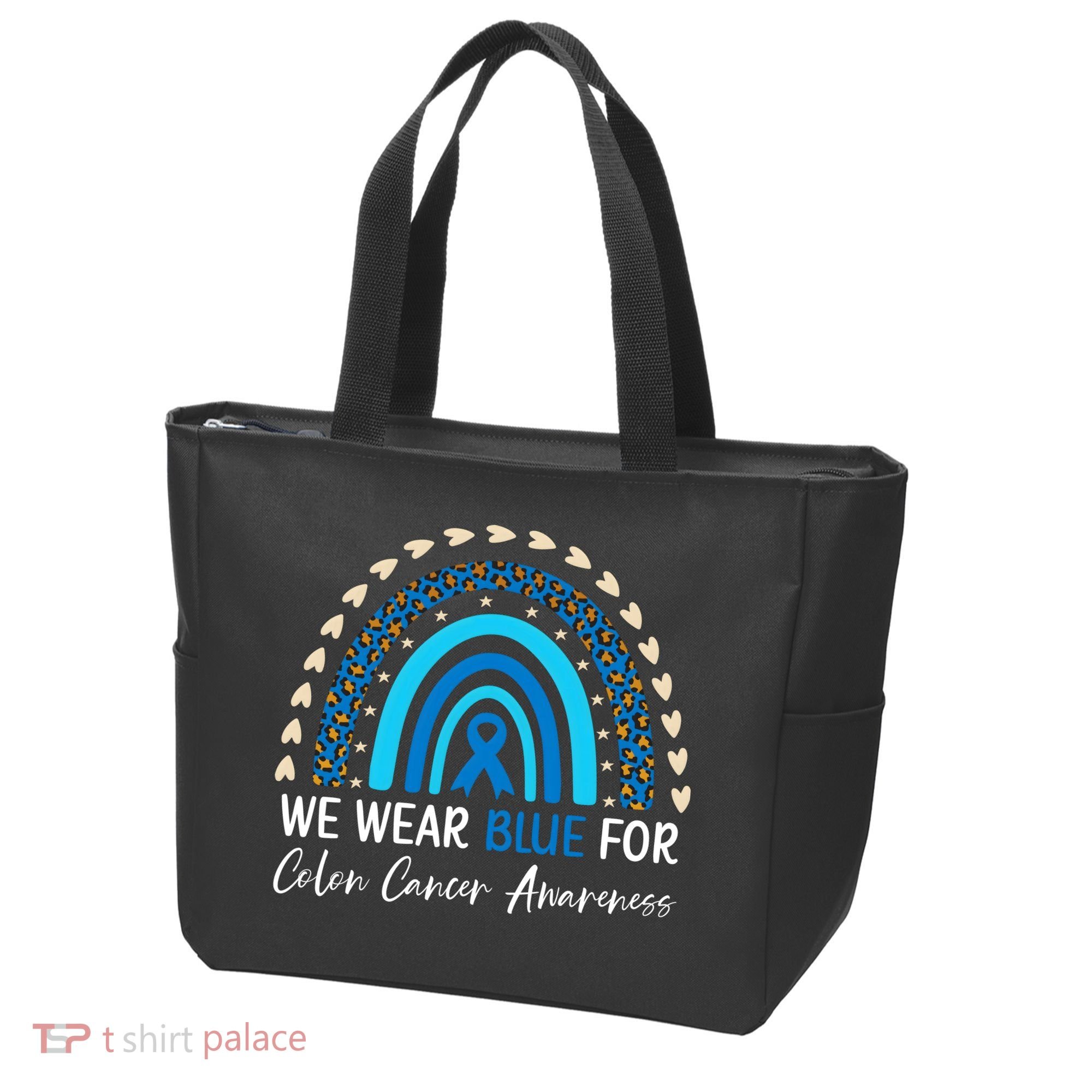 We Wear Blue For Colon Cancer Awareness Tote Bag