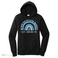 We Wear Blue For Autism Awareness Cute Rainbow Autistic Women's Hoodie thumb 0