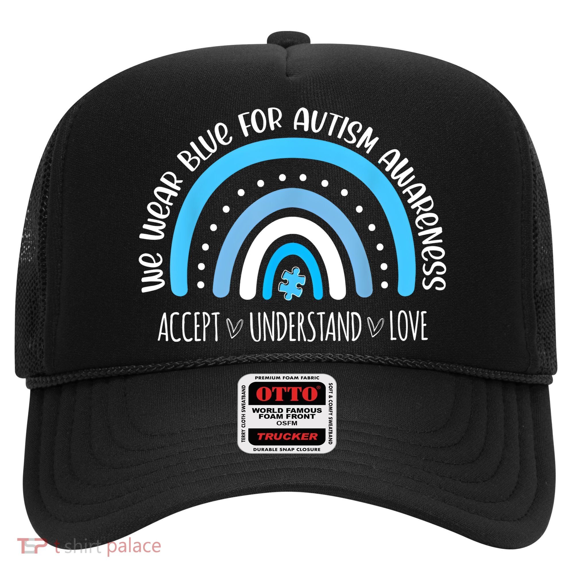 We Wear Blue For Autism Awareness Cute Rainbow Autistic Hat