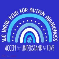 We Wear Blue For Autism Awareness Cute Rainbow Autistic Baby Bodysuit thumb 2