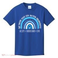 We Wear Blue For Autism Awareness Cute Rainbow Autistic Kids T-Shirt thumb 0