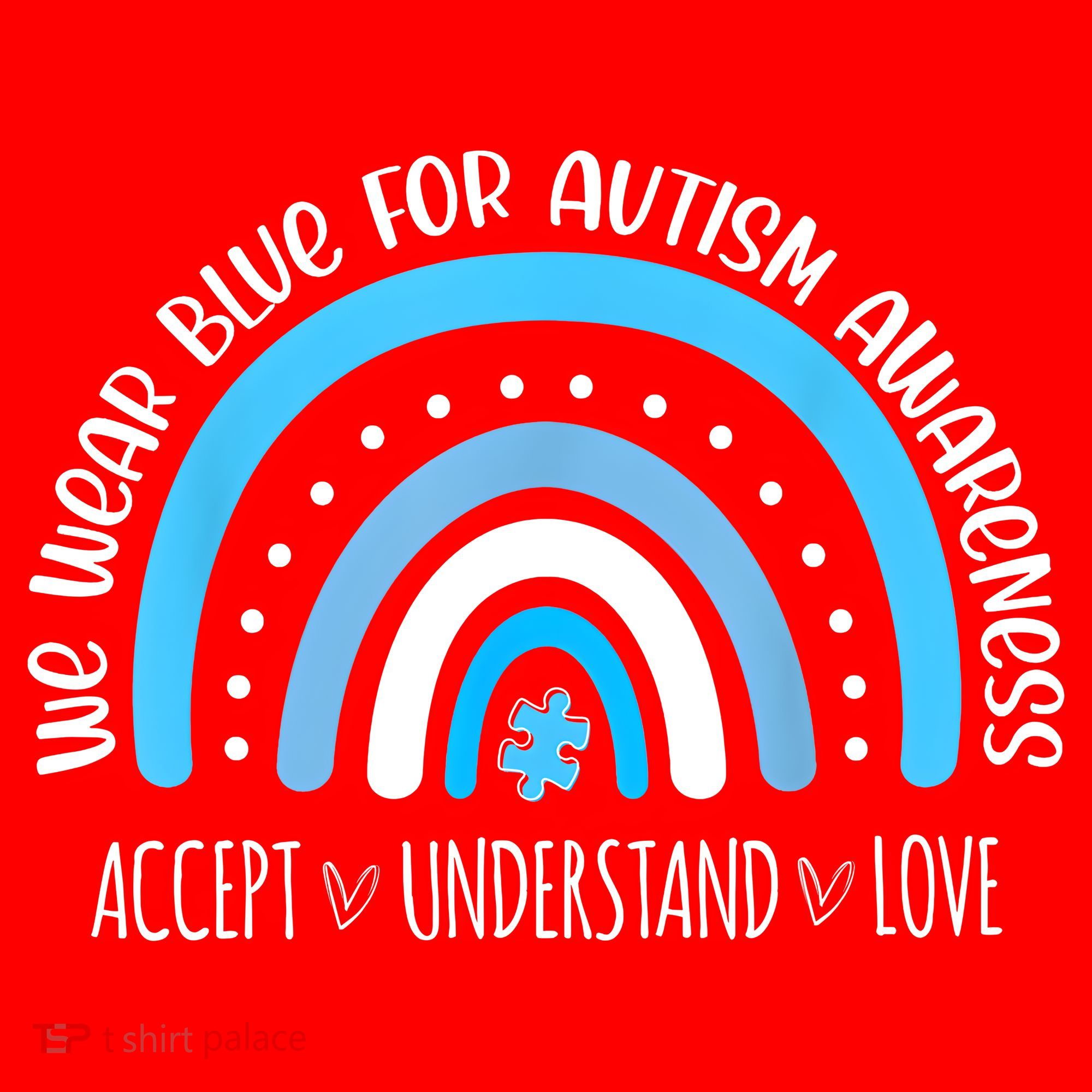 We Wear Blue For Autism Awareness Cute Rainbow Autistic Santa Hat