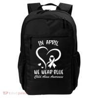 We Wear Blue Child Abuse Prevention Month Leopard Rainbow Backpack thumb 0
