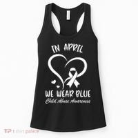We Wear Blue Child Abuse Prevention Month Leopard Rainbow Women's Tank Top thumb 0