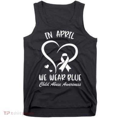 We Wear Blue Child Abuse Prevention Month Leopard Rainbow Tank Top