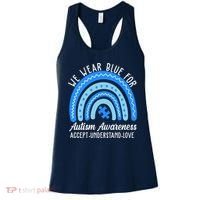 We Wear Blue For Autism Awareness Puzzle Rainbow Women's Tank Top thumb 0