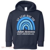 We Wear Blue For Autism Awareness Puzzle Rainbow Toddler Hoodie thumb 0