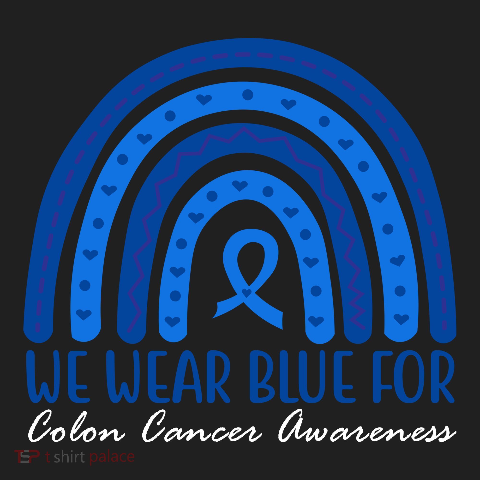 We Wear Blue For Colon Cancer Awareness Rainbow Ribbon Women's Sweatshirt