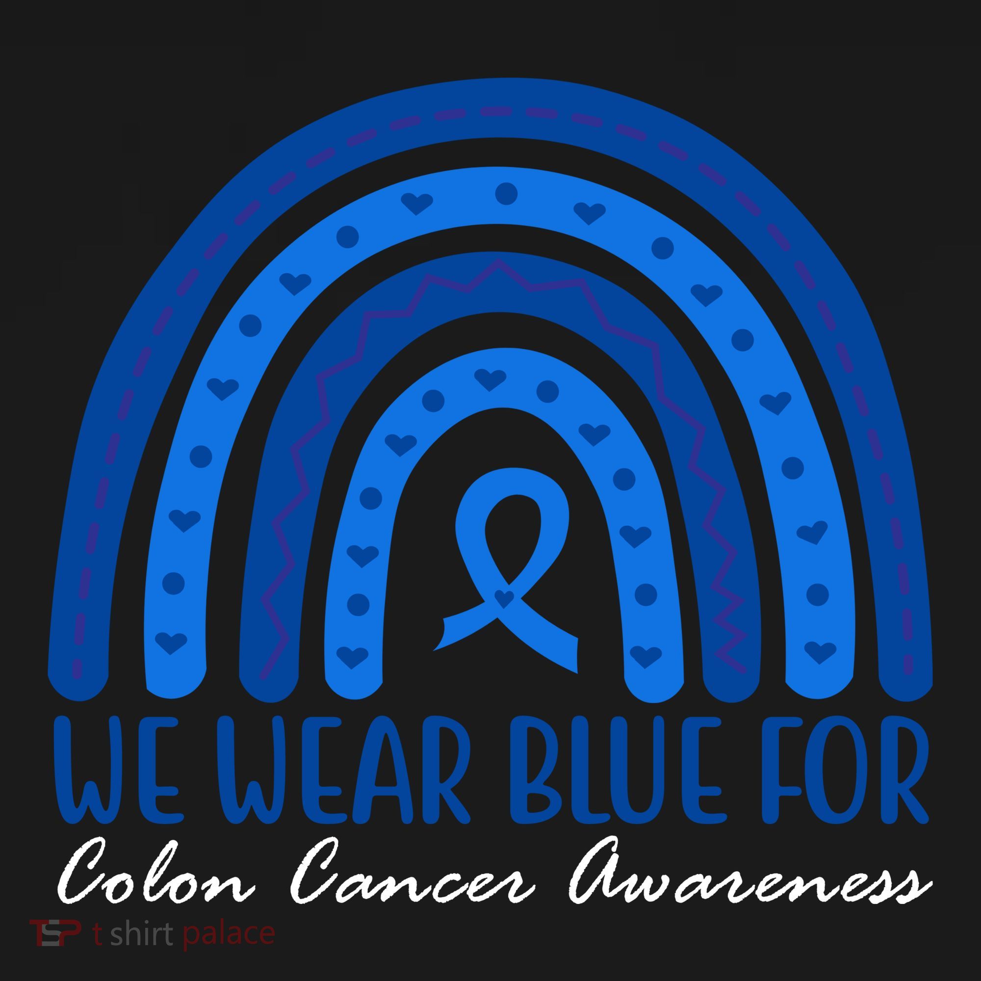 We Wear Blue For Colon Cancer Awareness Rainbow Ribbon Tote Bag