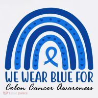 We Wear Blue For Colon Cancer Awareness Rainbow Ribbon Visor thumb 3