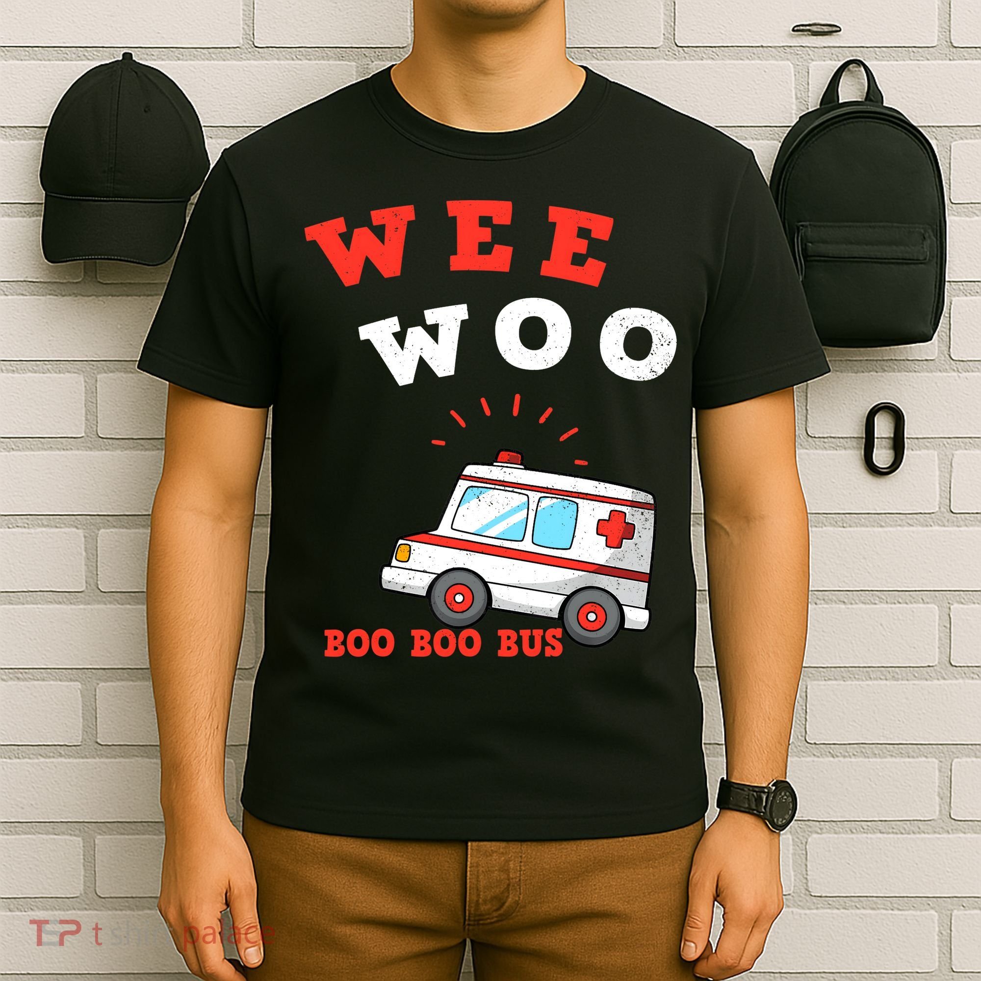 Wee Woo Boo Boo Bus Ambulance Funny EMS EMT Paramedic Gift T-Shirt