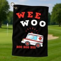 Wee Woo Boo Boo Bus Ambulance Funny EMS EMT Paramedic Gift Golf Towel thumb 1