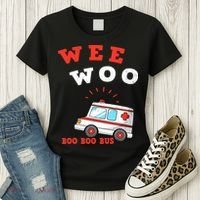 Wee Woo Boo Boo Bus Ambulance Funny EMS EMT Paramedic Gift Women's T-Shirt thumb 3