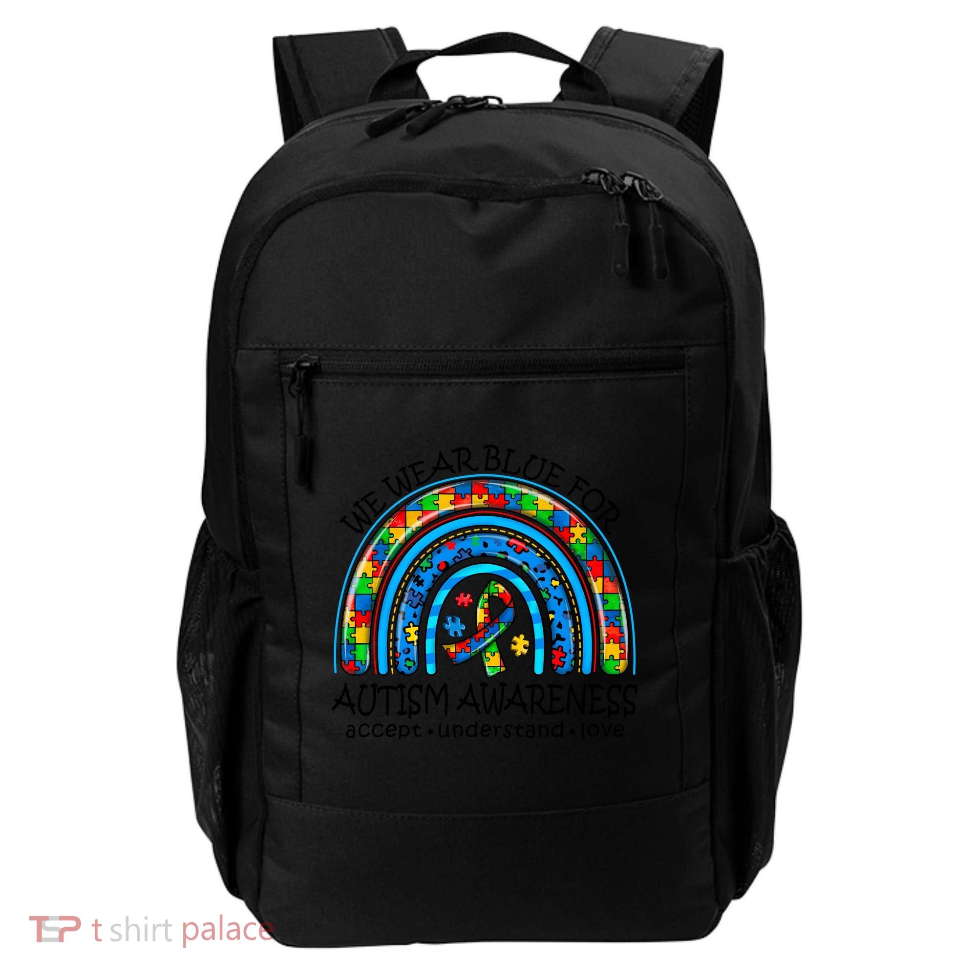 We Wear Blue For Autism Awareness Backpack