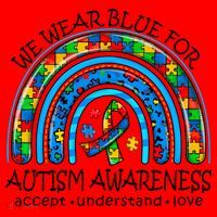 We Wear Blue For Autism Awareness Santa Hat thumb 1