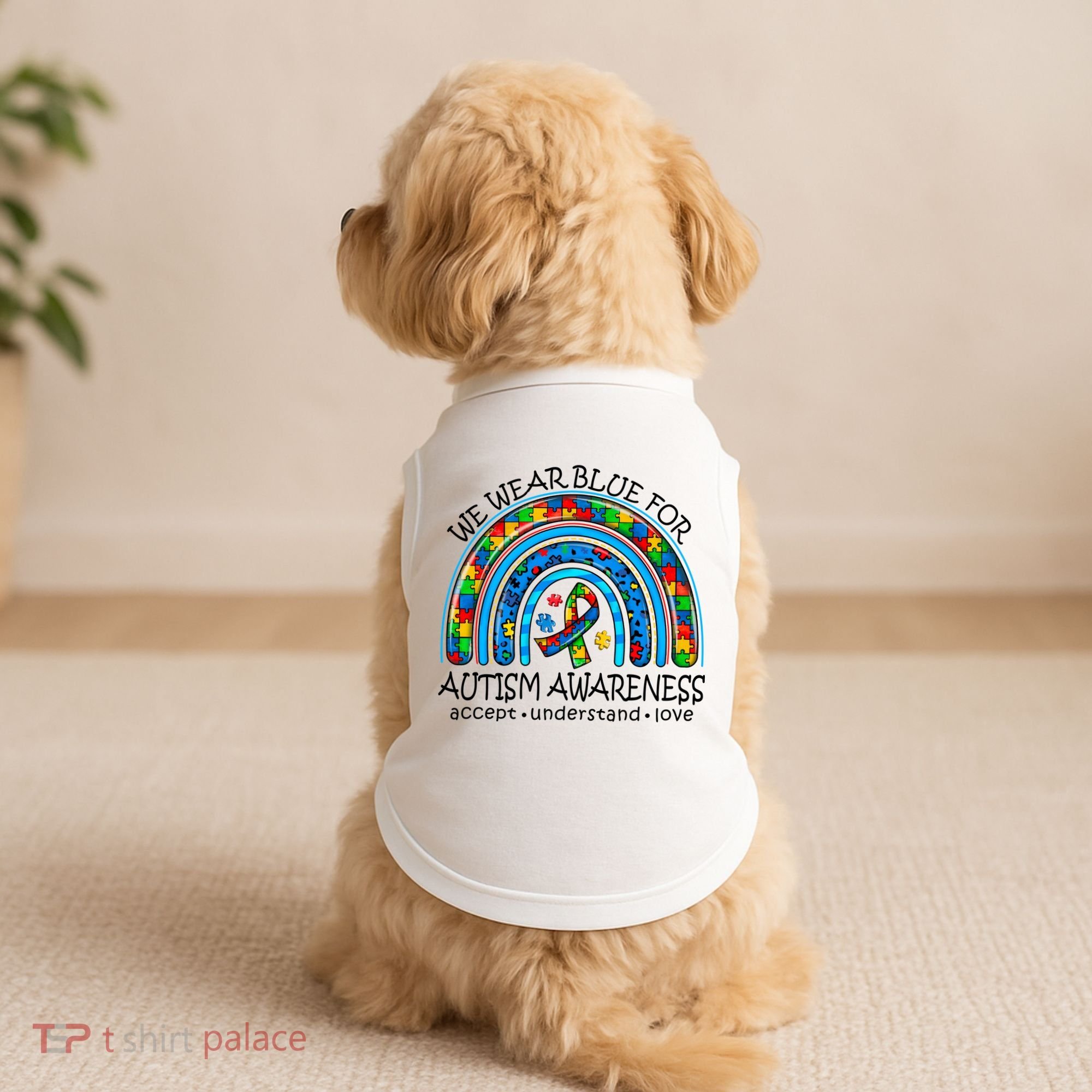 We Wear Blue For Autism Awareness Doggie Tank