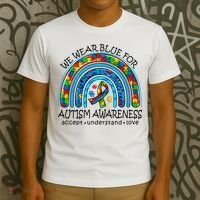 We Wear Blue For Autism Awareness T-Shirt thumb 3