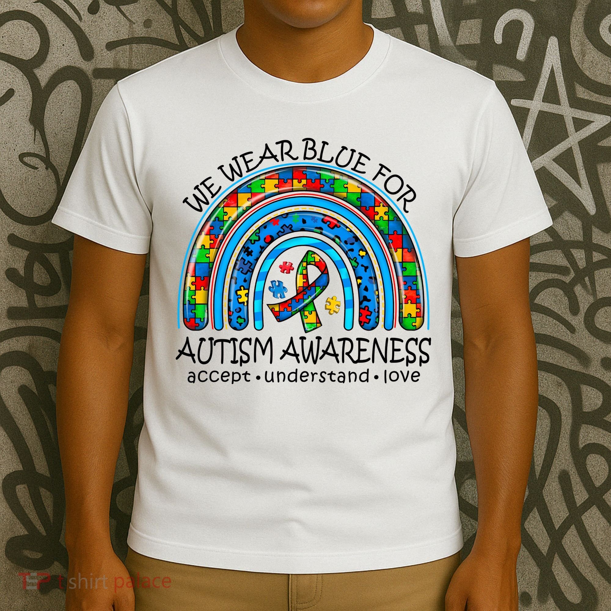 We Wear Blue For Autism Awareness T-Shirt