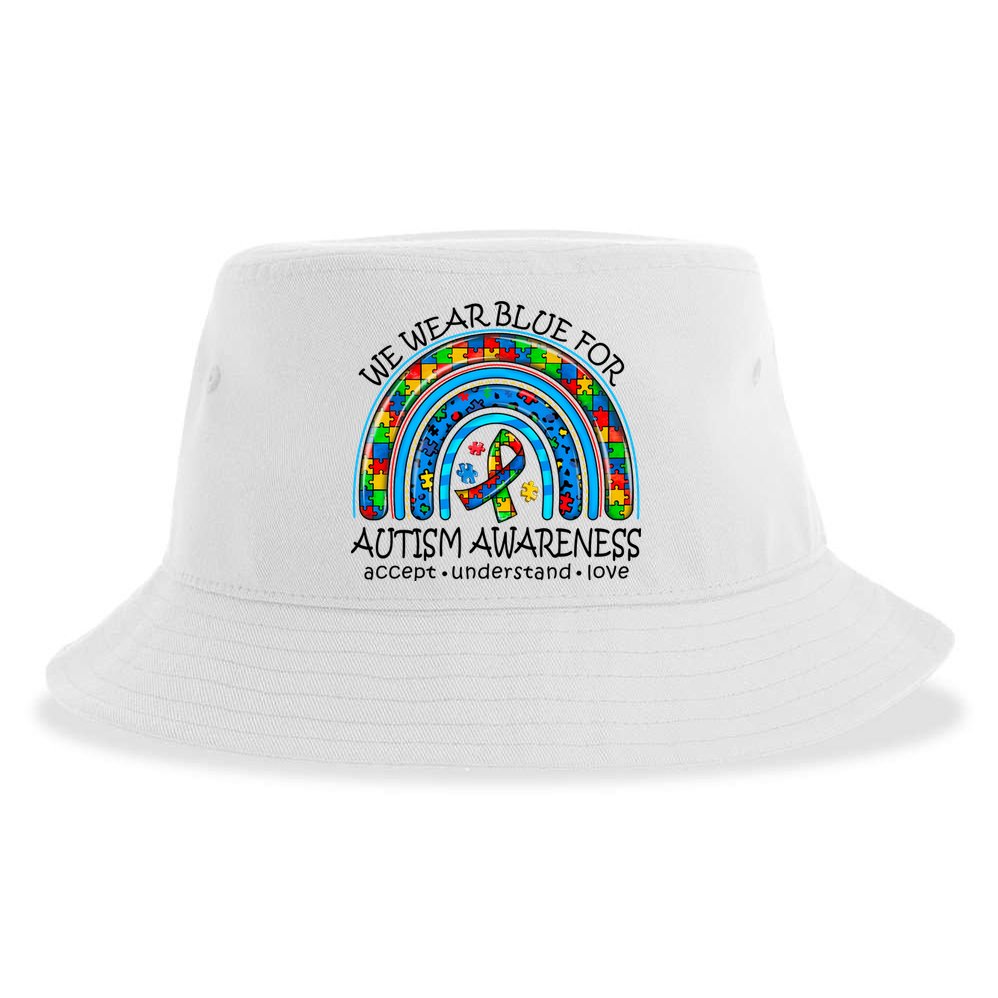 We Wear Blue For Autism Awareness Sustainable Bucket Hat