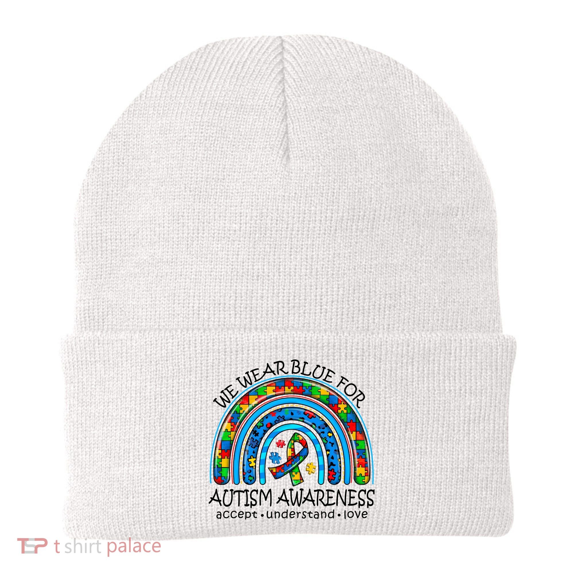 We Wear Blue For Autism Awareness Beanie