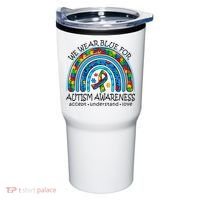 We Wear Blue For Autism Awareness Tumbler thumb 0