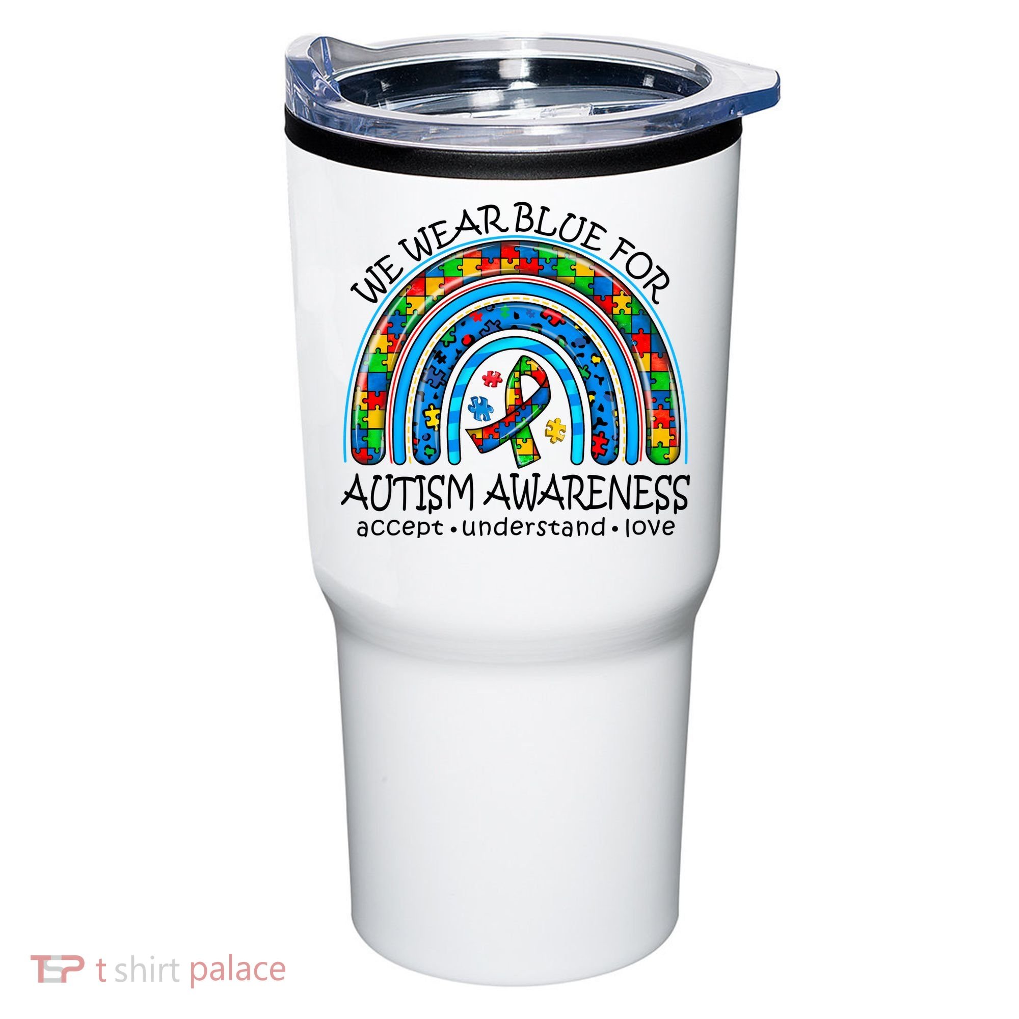 We Wear Blue For Autism Awareness Tumbler